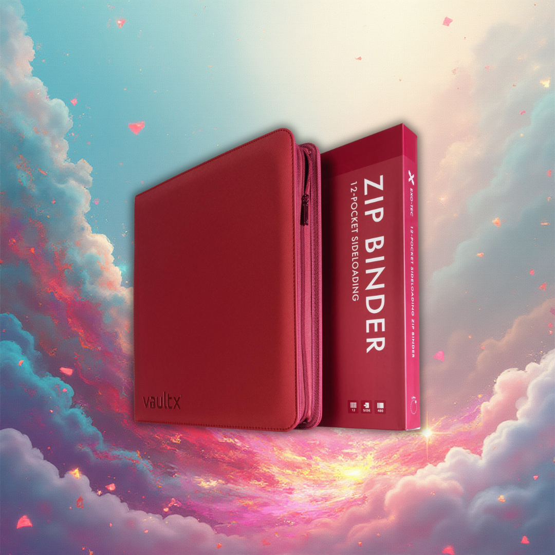 VaultX 12-Pocket Zip Binder - Metallic Red