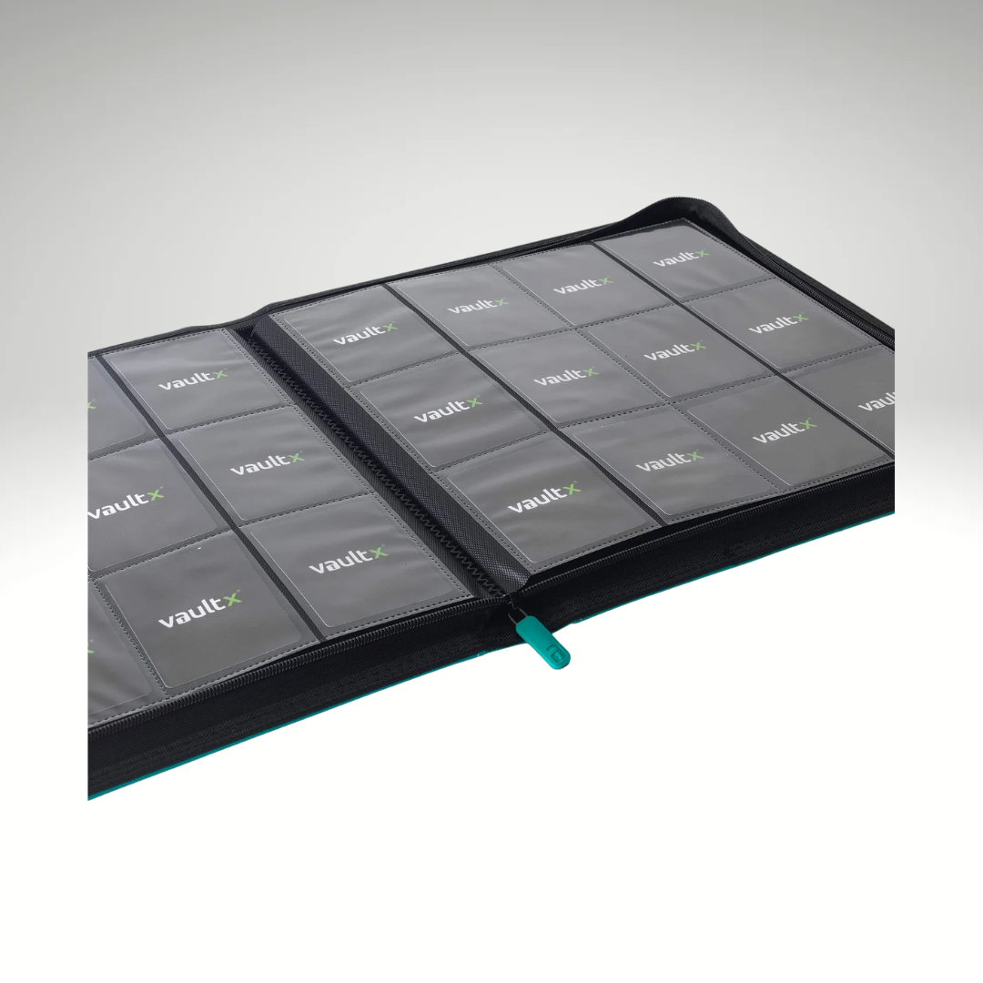 VaultX 12-Pocket Exo-Tec Zip Binder - Ocean Blue