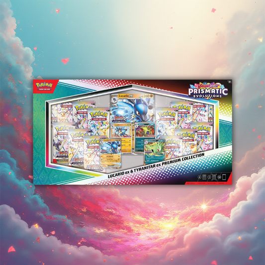 Prismatic Evolutions Lucario ex & Tyranitar ex Premium Collection (US-Exclusive)