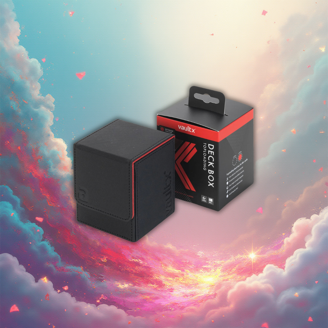 VaultX Toploading Deck Box 80+ - Black/Electric Red