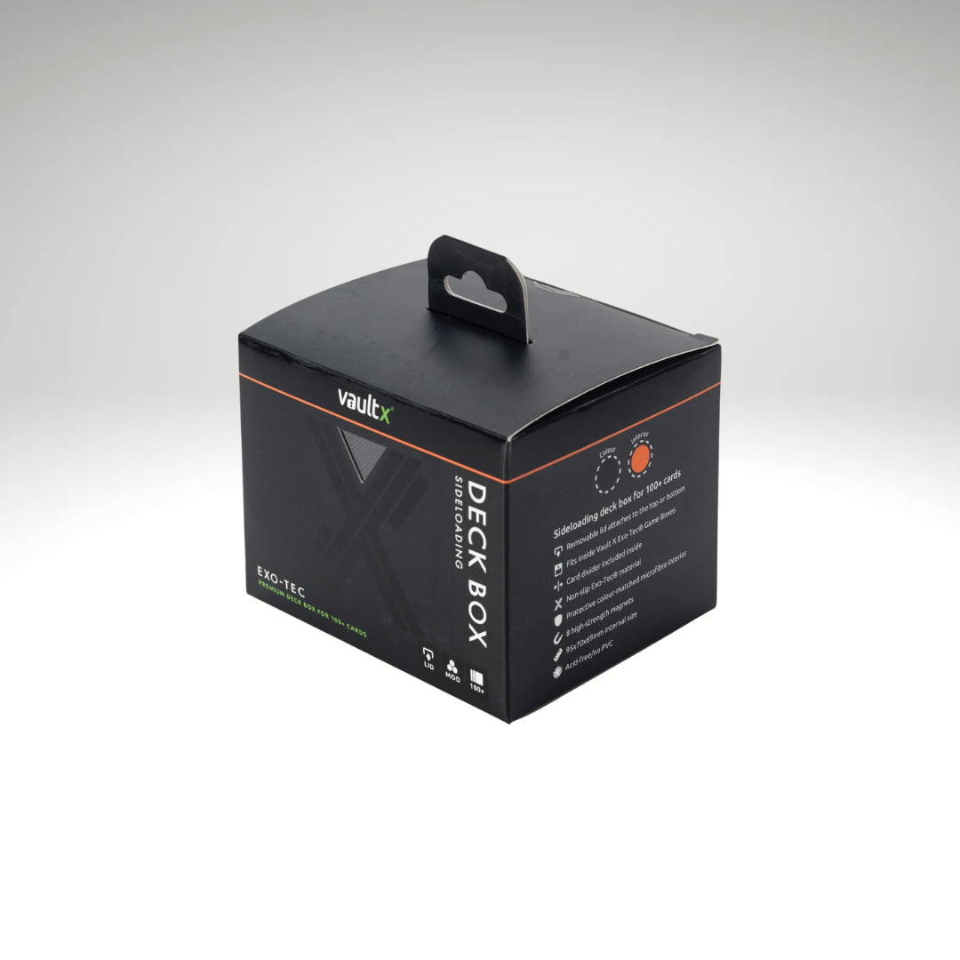 VaultX Sideloading Deck Box 100+ - Black/Electric Orange
