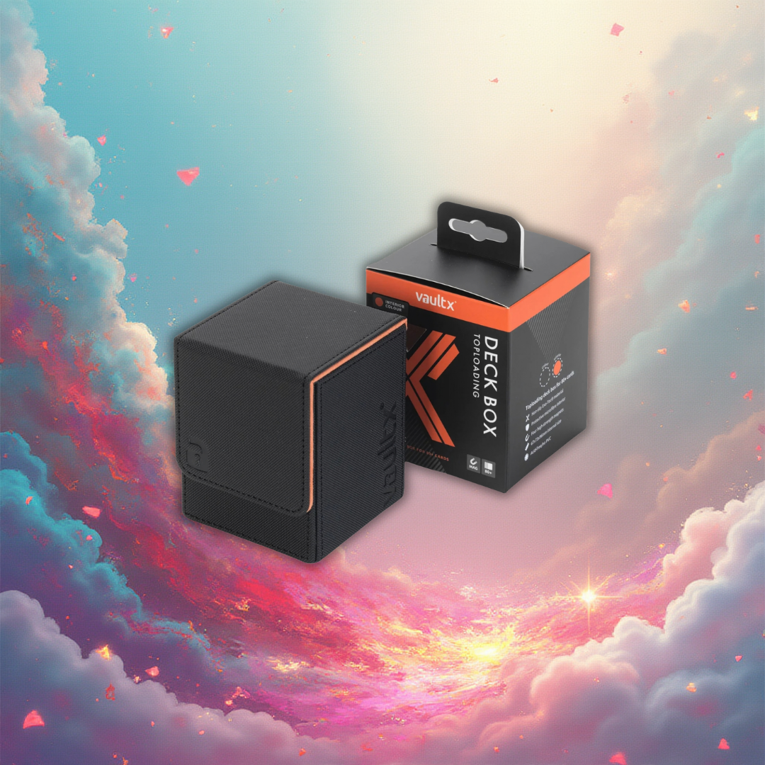 VaultX Toploading Deck Box 80+ - Black/Electric Orange